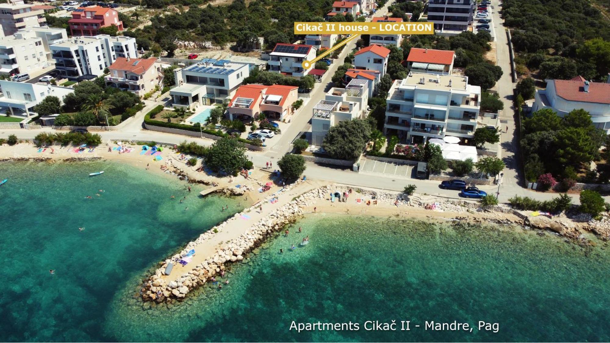 Apartments Cikac II - Modern Apartments By The Beach Mandre Kültér fotó